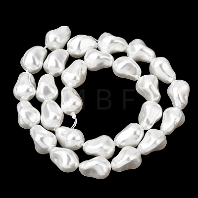 Electroplated Glass Shell Pearl Beads Strands BSHE-B009-B01-10x15mm-1