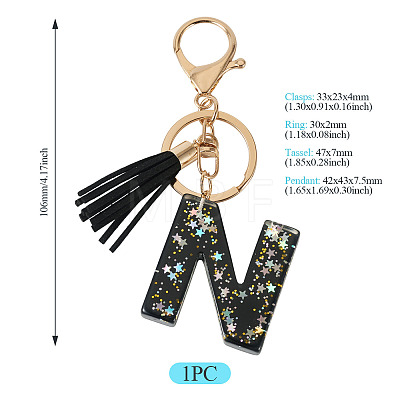 1Pc Resin Letter Keychains KEYC-TADJ0001-09N-1