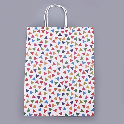Triangle Pattern Party Present Gift Paper Bags DIY-I030-01B-1
