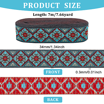 Ethnic Style Embroidery Polyester Ribbons OCOR-WH0077-29A-1