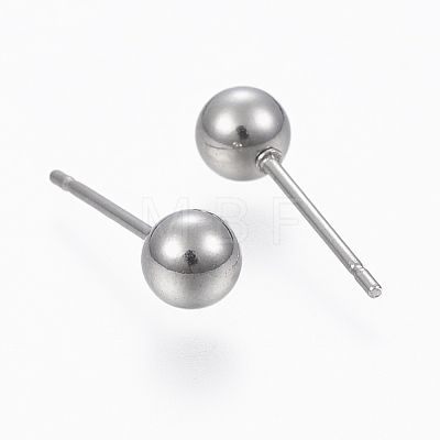 201 Stainless Steel Ball Stud Earrings STAS-H413-02P-B-1