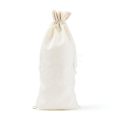 Rectangle Polyester Imitation Burlap Packing Pouches ABAG-N009-01A-1