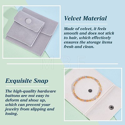   8Pcs 8 Style Square Velvet Jewelry Bags TP-PH0001-17-1