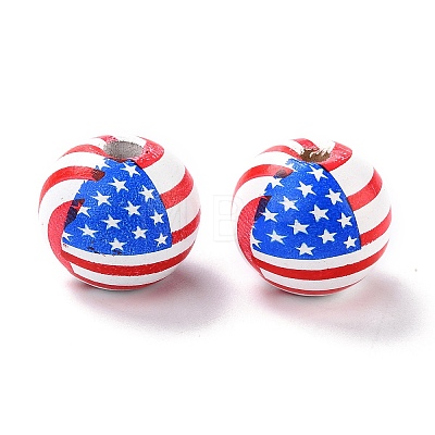 Independence Day Natural Wood Beads LS-X1-WOOD-K006-B01-1