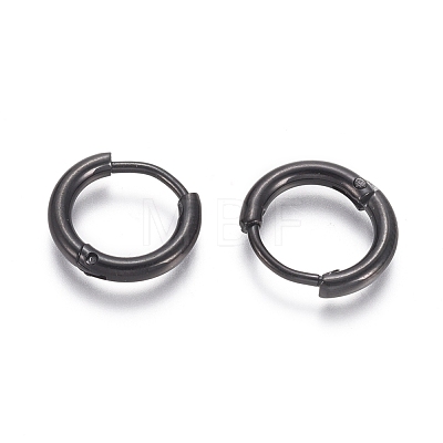 304 Stainless Steel Huggie Hoop Earrings EJEW-F111A-13mm-B-1