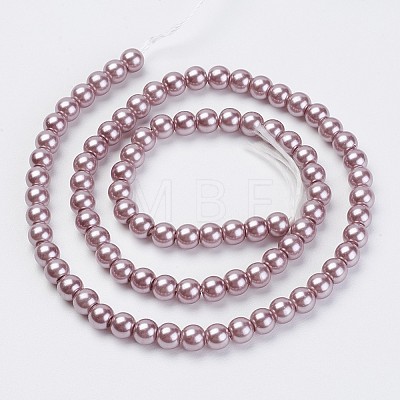Eco-Friendly Dyed Glass Pearl Beads Strands HY-A008-6mm-RB085-1