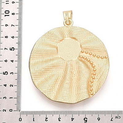 Textured Alloy Pave Resin Big Pendants PALLOY-N179-74MG-1