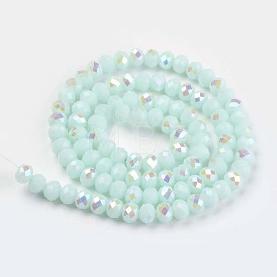 Electroplate Opaque Solid Color Glass Beads Strands EGLA-A034-P6mm-L09-1