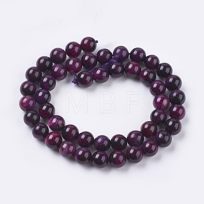 Natural Tiger Eye Beads Strands G-E468-E01-6mm-1