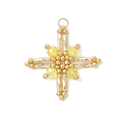 Glass Beaded Pendants PALLOY-MZ01161-01-1