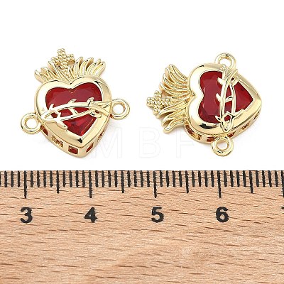 Brass Pave Clear Cubic Zirconia Connector Pendants KK-F933-09C-G-1