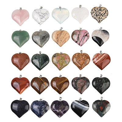 Natural & Synthetic Mixed Stone Pendants GG-K002-04-1