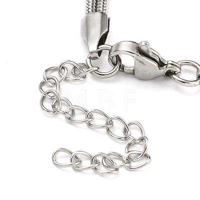 Non-Tarnish 304 Stainless Steel 2-Strand Round Snake Chain Bracelets BJEW-P334-01A-P-1