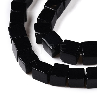 Natural Black Agate(Dyed & Heated) Beads Strands G-T139-6x6-35B-1