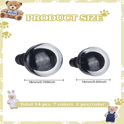 28Pcs 14 Styles Half Round Plastic Doll Craft Eyes DOLL-LP0001-09-1