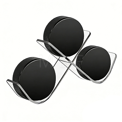 2Pcs Acrylic Hockey Puck Holder AJEW-WH0817-024A-01-1