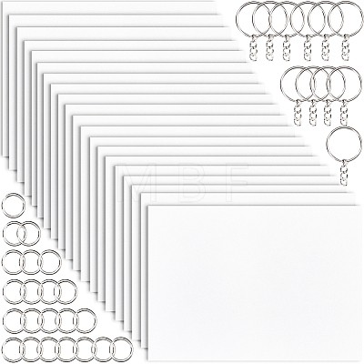DIY Rectangle Plastic Heat Shrink Sheets Keychain Making Kits DIY-WH20010-13-1