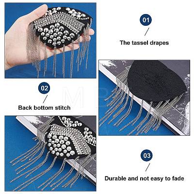 Fashionable Iron Tassel Epaulettes AJEW-WH0289-27A-1