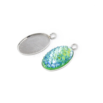 Non-Tarnish Stainless Steel Pendant Cabochon Settings PW-WG0592A-01-1