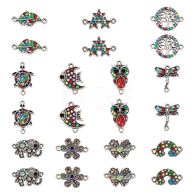 22Pcs 11 Styles Alloy Connector Charms FIND-TA0002-29-1