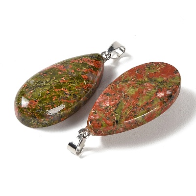 Natural Unakite Pendants GG-CBACB71-02P-07-1