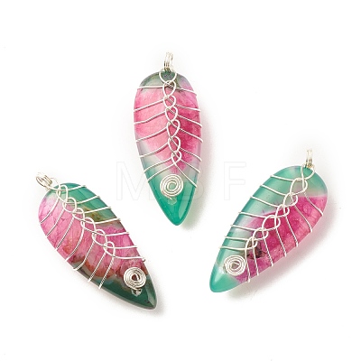 Natural Brazilian Agate Pendants PALLOY-JF01524-03-1