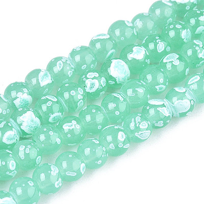 Baking Paint Glass Beads Strands DGLA-N015-4mm-07-1