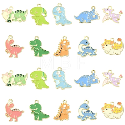 20Pcs 10 Styles Zinc Alloy Enamel Pendants ENAM-YW0008-32-1