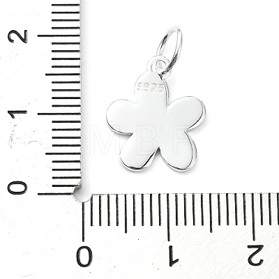 925 Sterling Silver Enamel Smiling Face Flower Charms STER-M119-06B-S-1