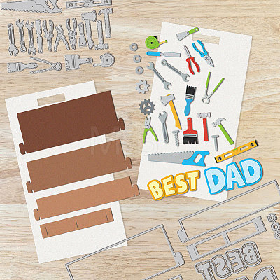 Father's Day Carbon Steel Cutting Dies Stencils DIY-WH0309-1838-1