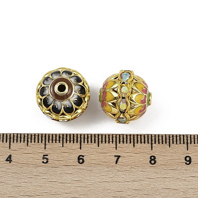 Brass Enamel Beads KK-L236-01A-G-1