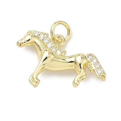 Brass Micro Pave Cubic Zirconia Pendants KK-C156-12G-1