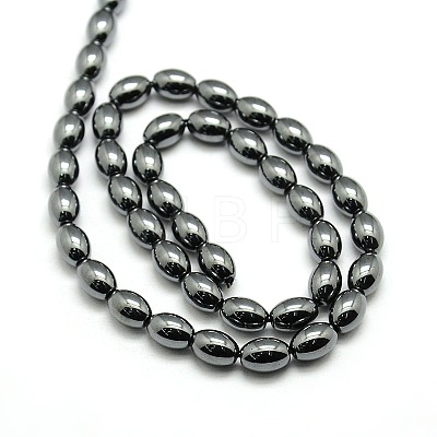 Non-magnetic Synthetic Hematite Oval Beads Strands G-F161-32C-1