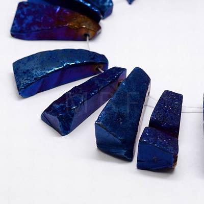 Electroplated Natural & Dyed Agate Bead Strands G-N0169-001D-1