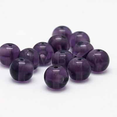 3-Hole Synthetic Amethyst Round Beads G-N0012-8mm-10-1