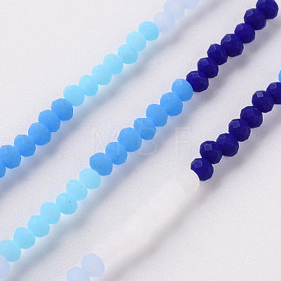 Opaque 7 Colors Frosted Glass Beads Strands FGLA-T002-02A-A04-1