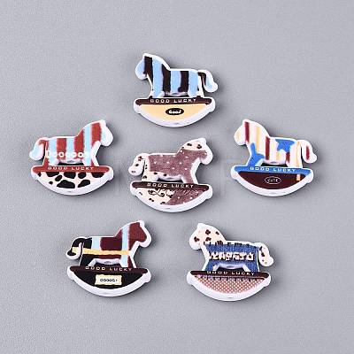 Printed Opaque Acrylic Beads OACR-Q198-02-1
