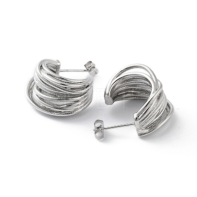 304 Stainless Steel Stud Earrings EJEW-D095-09P-1