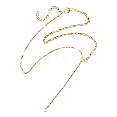 Adjustable 304 Stainless Steel Mixed Chain Lariat Necklace Making AJEW-JB01635-1