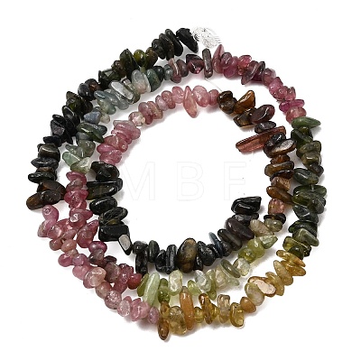 Natural Multicolor Tourmaline Chip Bead Strands G-M298-15-1