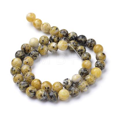 Natural Yellow Turquoise(Jasper) Beads Strands G-R345-6mm-44-1