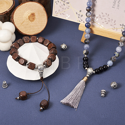 Tibetan Style Alloy 3 Hole Guru Beads FIND-TAC0017-34A-1