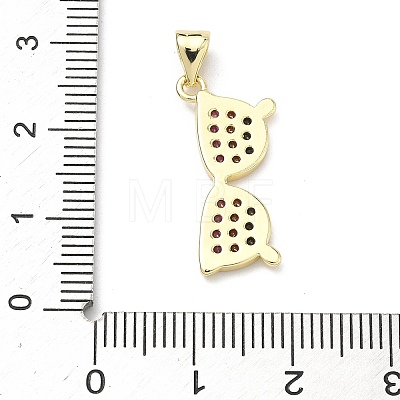Brass Micro Pave Cubic Zirconia Pendants KK-P345-60G-01-1