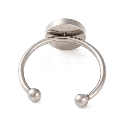 Non-Tarnish 304 Stainless Steel Open Cuff Ring Components X-STAS-S134-01P-03-1