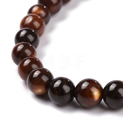 Round Dyed Natural Freshwater Shell Stretch Beaded Bracelets BJEW-JB05727-03-1