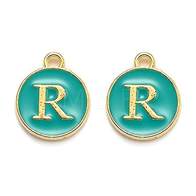 Golden Plated Alloy Enamel Charms LS-ENAM-Q437-15R-1