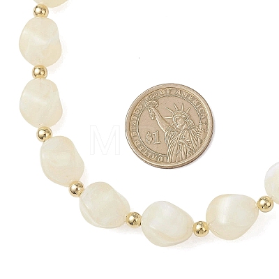 Two Tone Acrylic Twist Beaded Necklaces NJEW-JN05840-01-1