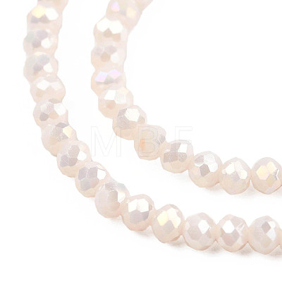 Electroplate Opaque Solid Color Glass Beads Strands EGLA-Q112-B17-1