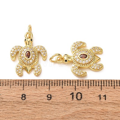 Brass Micro Pave Colorful Cubic Zirconia Pendants CU-E003-18G-07-1