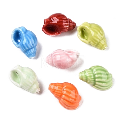 Handmade Printed Porcelain Beads Strand X-PORC-T133-01M-1